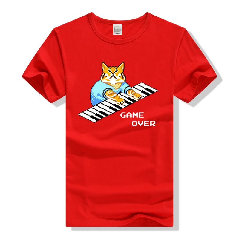Game over cat keyboard t shirt sale