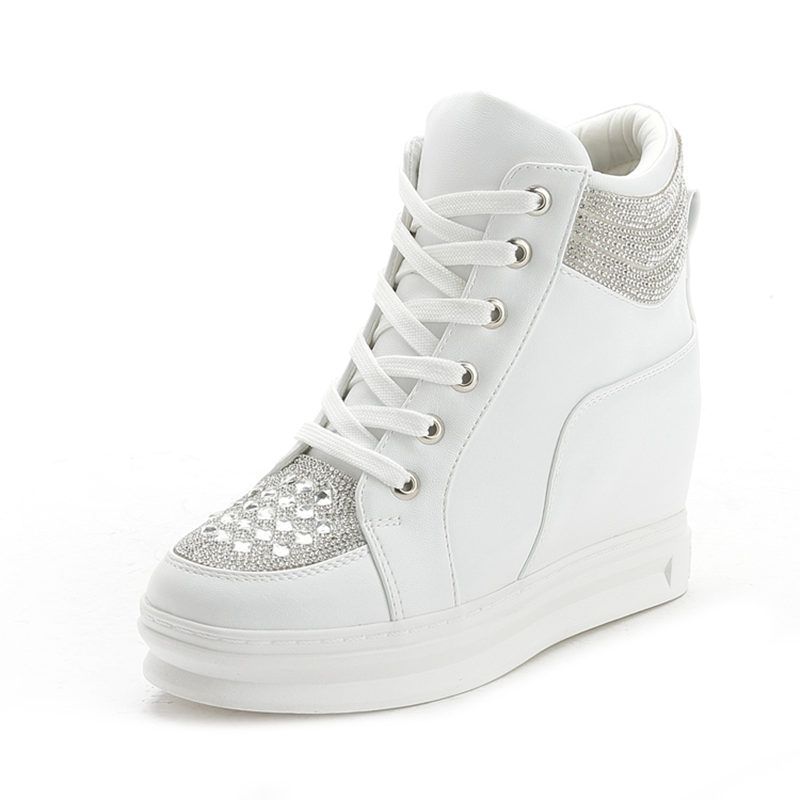 leather high top trainers womens