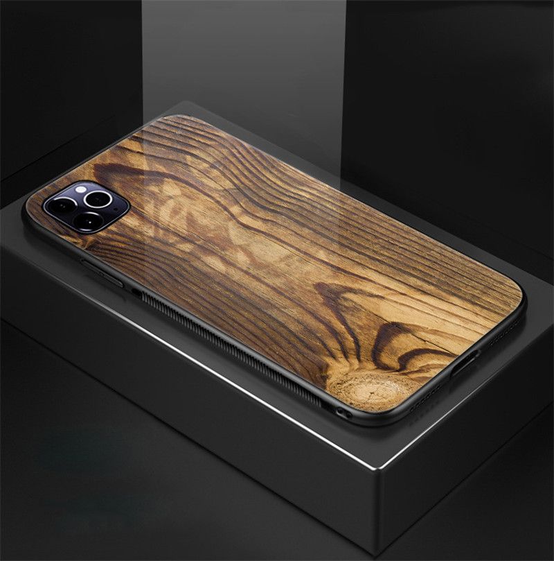 15% OFF by SUNSKY COUPON CODE: EDA0057377 for For iPhone 11 Pro Max Wood Grain Large Window Electroplated + Acrylic Phone Case(Black)