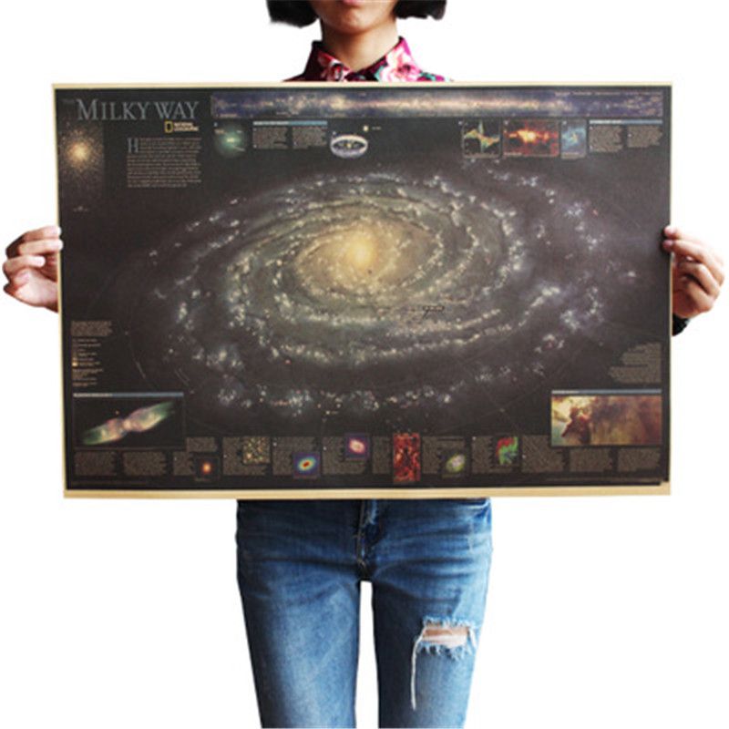 Grosshandel Milchstrasse Nebel Karte Nostalgische Weinlese Kraft Paper Poster Dekoration Malerei Wand Aufkleber 72 5x48 5cm Von Cnshoppingmall06 2 69 Auf De Dhgate Com Dhgate