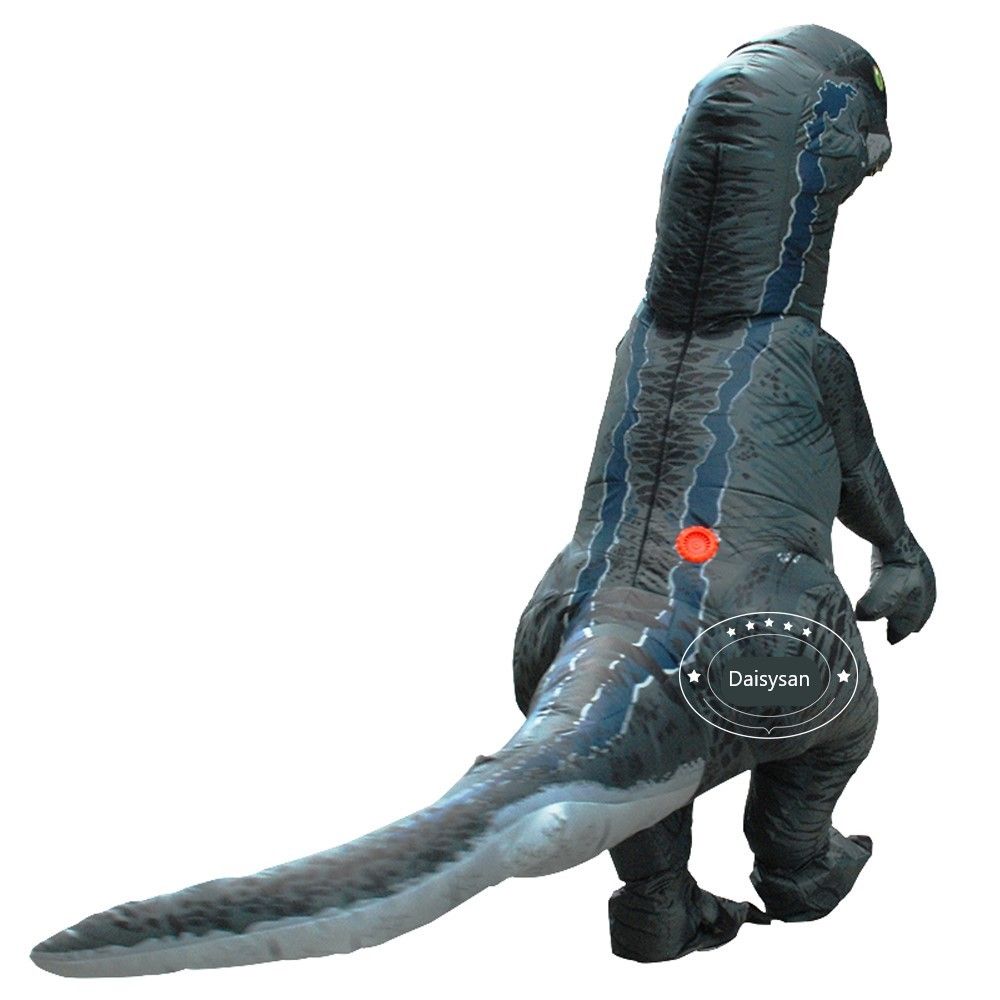 Jurassic World Velociraptor Disfraz de dinosaurio inflable azul adulto Disfraz de dinosaurio de fantasía Halloween Cosplay Jurassic World Velociraptor Disfraz de dinosaurio inflable azul adulto Disfraz de dinosaurio de fantasía Halloween Cosplay