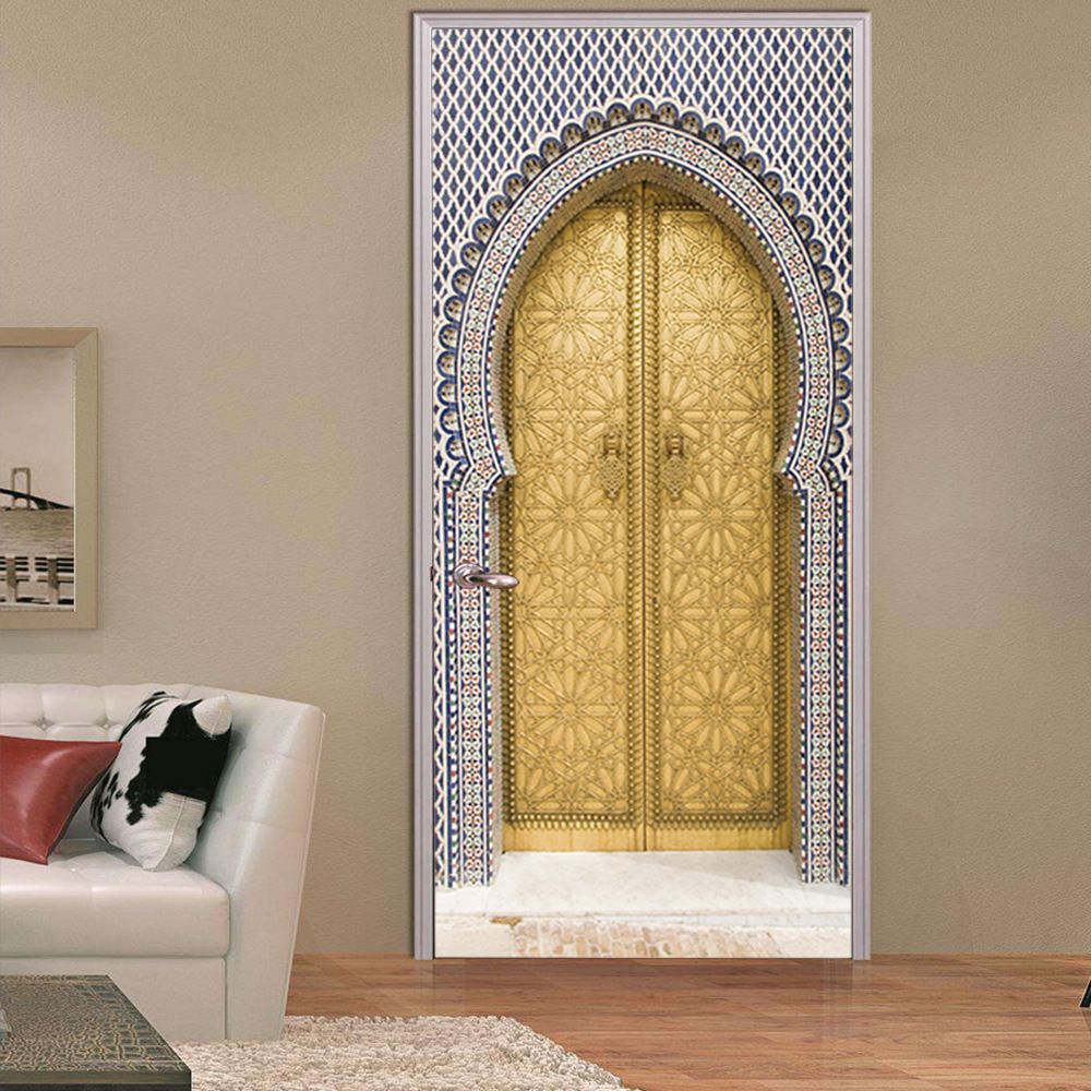 Door Stickers Home Decor Arabic Style Golden Door Wall Murals Wall Stickers Wallpaper Decals Home Decoration T200111 Wall Art Vinyl Stickers Wall Art Wall Decals From Xue009 15 95 Dhgate Com