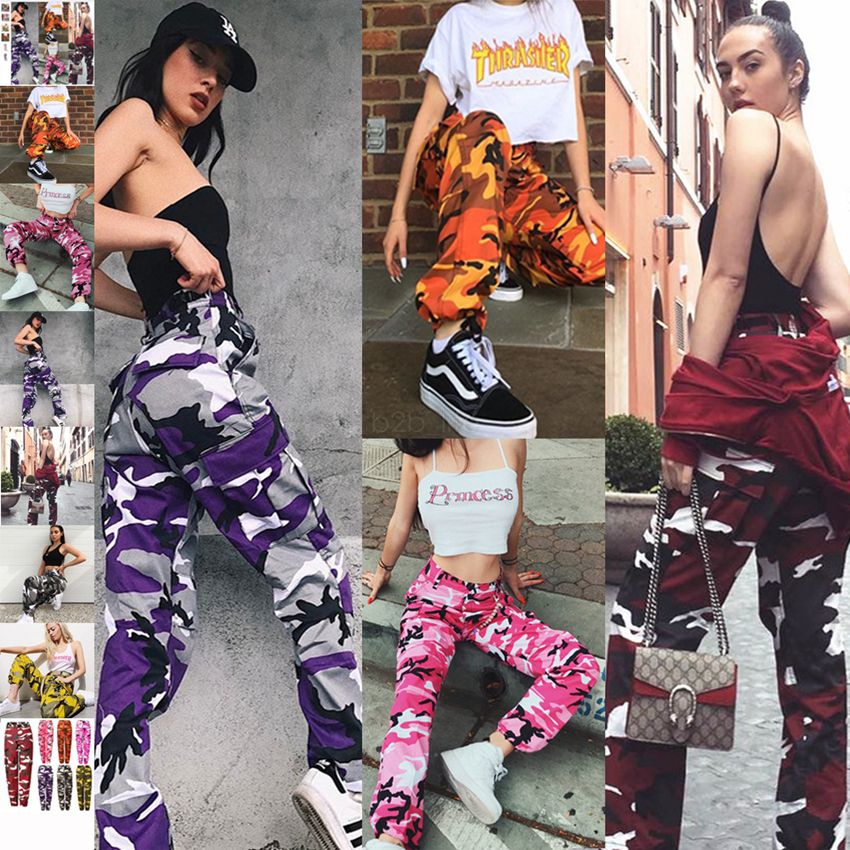 Acquistare Pantaloni Mimetici Da Donna Pantaloni Lunghi Casuali Camicia Da  Combattimento Militare Camo Jeans Jeans Colorati Colorati Harajuku Hip Pop  Camou LJJA2576 Economico | Consegna Veloce E Qualità | It.Dhgate