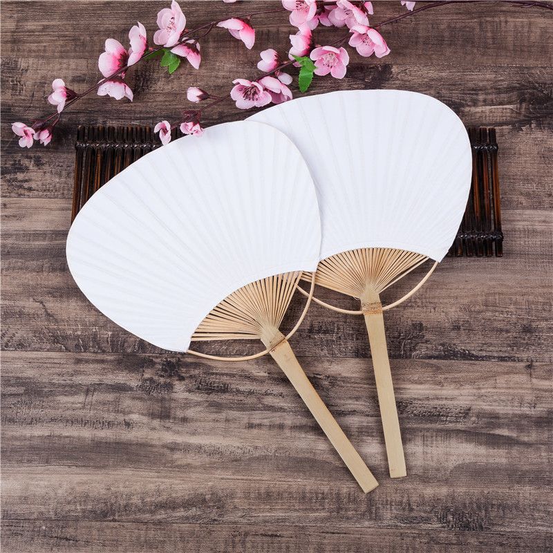 Paddle Hand Fans With Bamboo Frame And Handle Wedding Party Favors