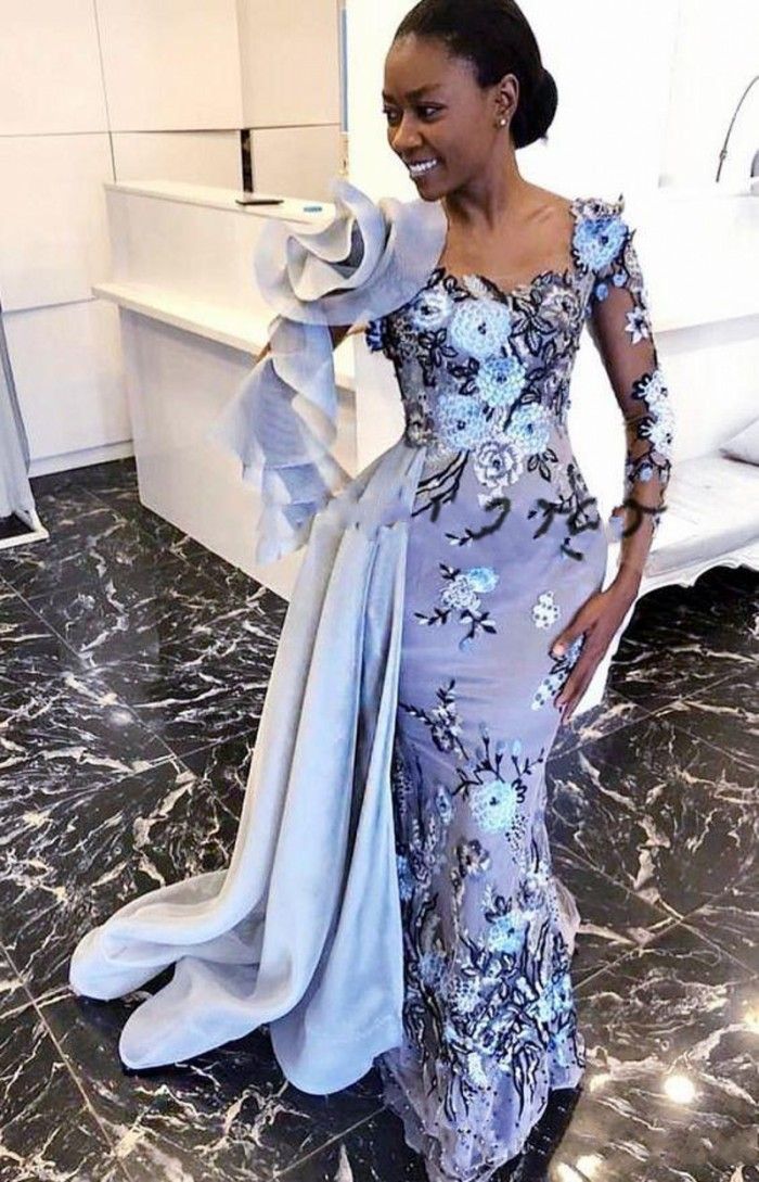 Aso Ebi Lace Style Evening Dresses With 