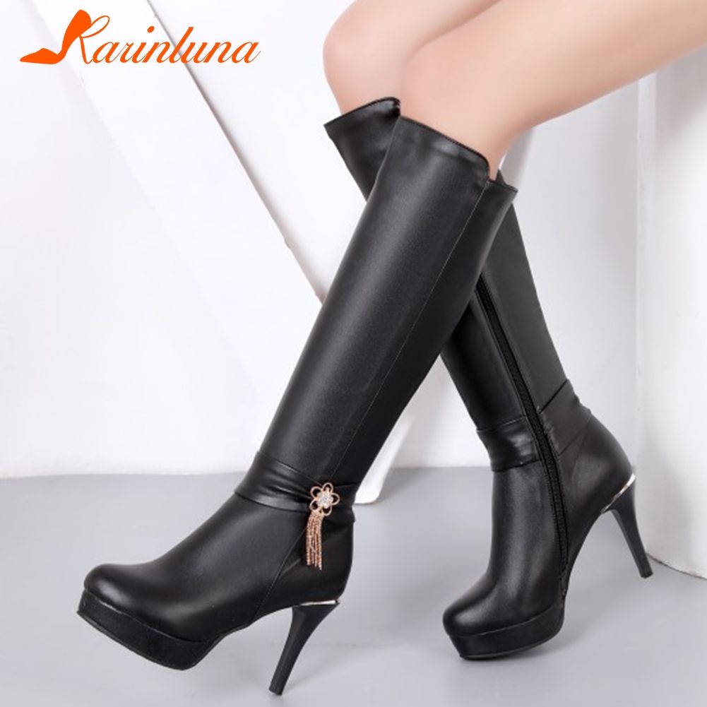 ladies black knee high boots uk