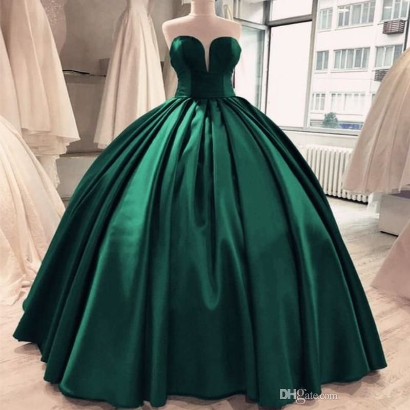 Green Prom Dresses Sexy Sweetheart Sleeveless Corset Ball Gown Prom ...