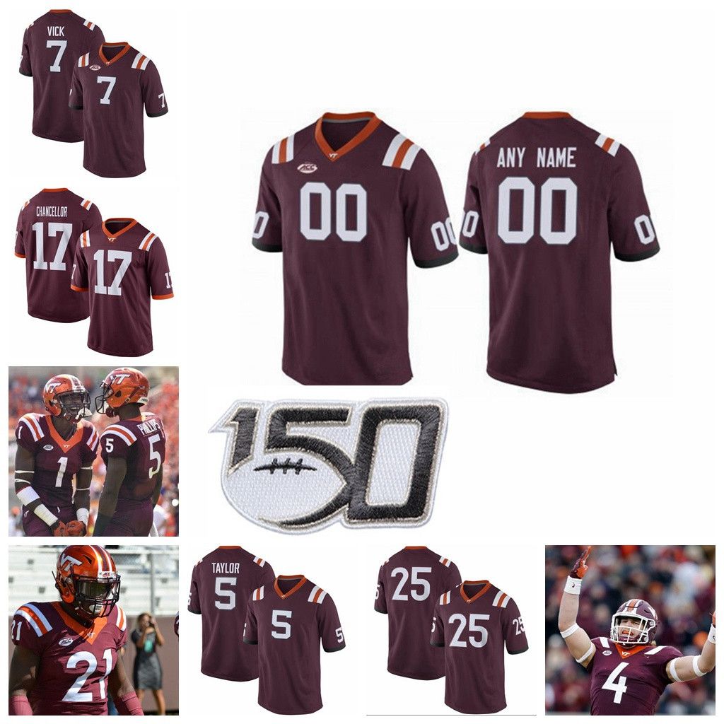 2021 NCAA Virginia Tech Hokies Jerseys Michael Vick Jersey Tyrod Taylor