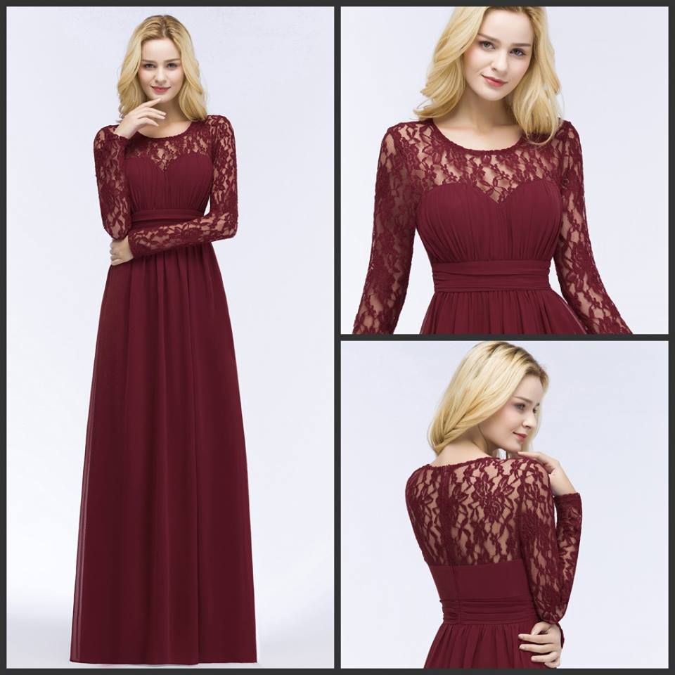modest maroon bridesmaid dresses