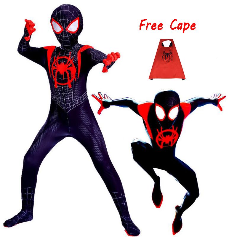 Spider-Man Into the Spider-Verse Miles Morales Kids Cosplay Costume Zentai US
