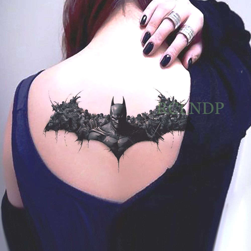 Etiqueta engomada del tatuaje temporal a prueba de agua fresco Batman falso  Tatoo Flash Tatto en
