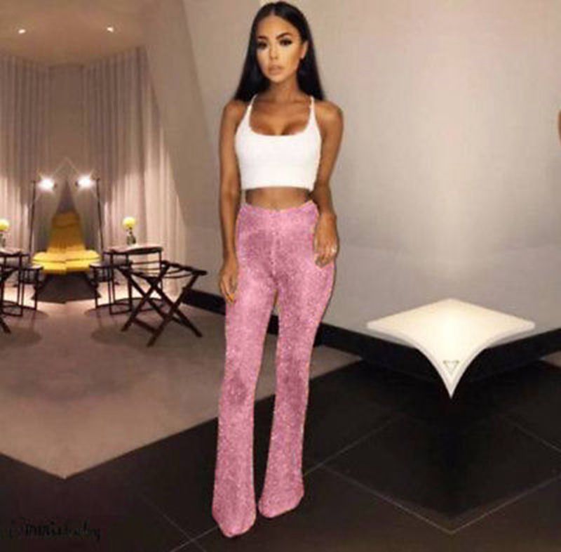 Wholesale Sexy Women Shiny Flare Pant 