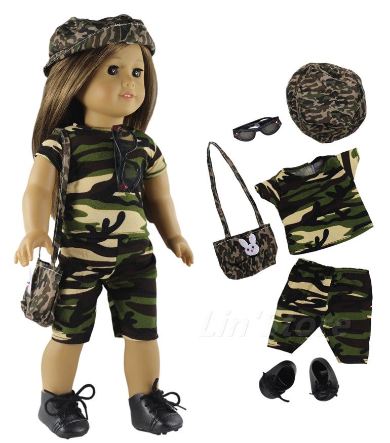 Muñecas ropa desenfadados ropa set para 18 pulgadas AG American Doll Dolls Grey 