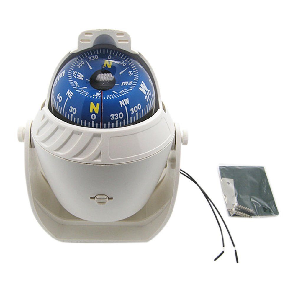 ABS blanc de haute précision LED électronique pour véhicules de Compass Navigation Sea Marine militaire Voiture Bateau Bateau Compass HOT VENTE