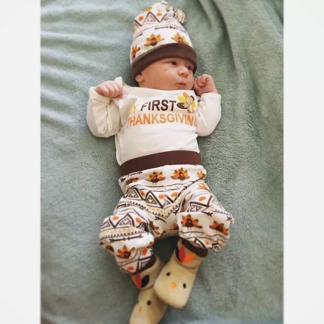 baby boy thanksgiving romper