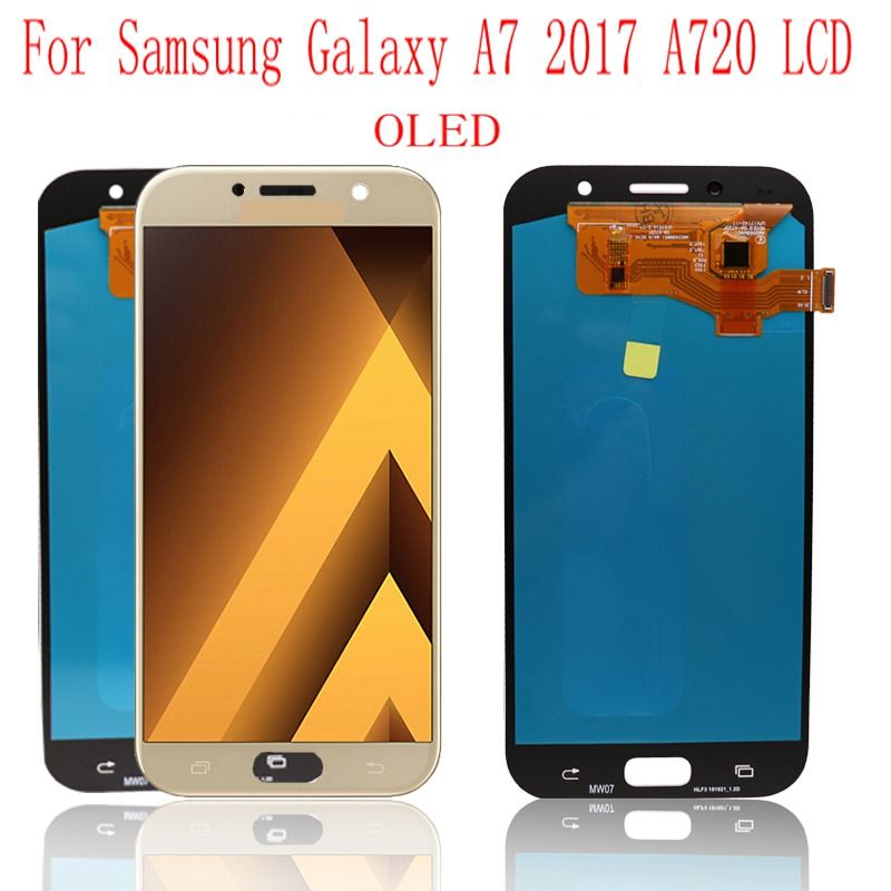Móviles Super AMOLED Pantalla para Samsung Galaxy A7 2017 A720F A720 A720M  LCD reemplazo de pantalla