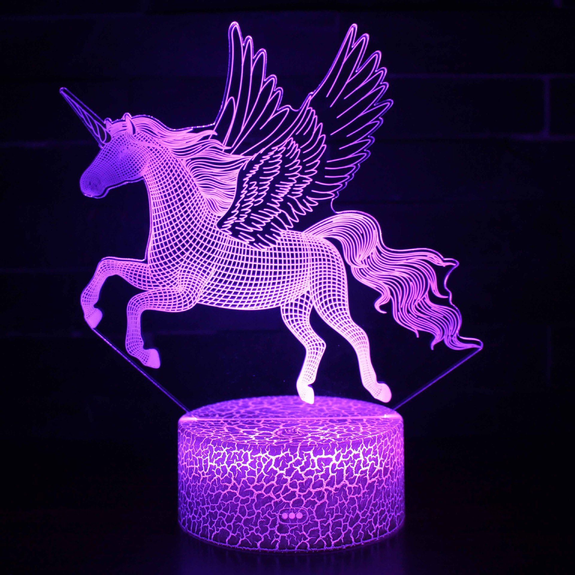 3D LED Night Light Unicorn-series LED Table Desk Lamp Kids Xmas Gift decoration 