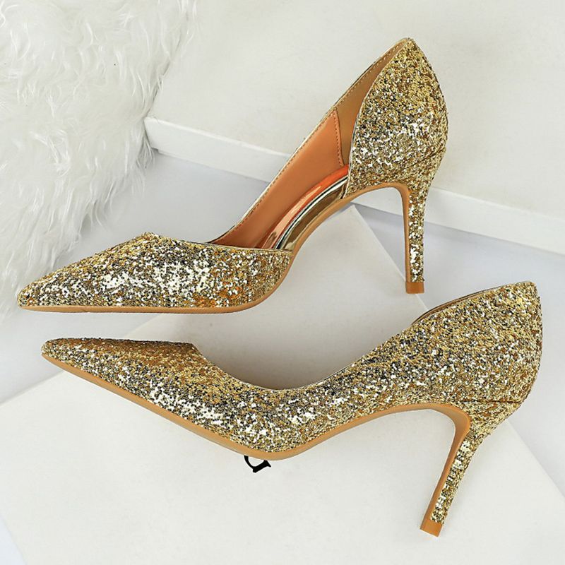 sparkly high heel shoes