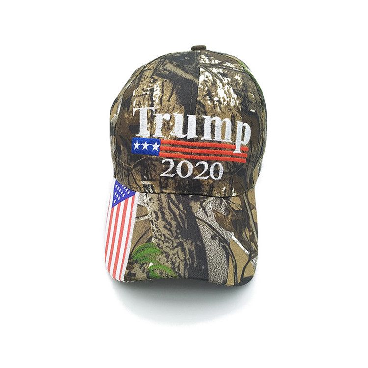 High Quality Trump 2020 Hat USA Flag Camo Baseball Cap 3D Embroidery HOT SALE