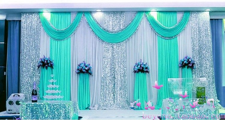 Wedding Centerpiece Decorations 3mx6m Ice Silk Fabric Satin Drape