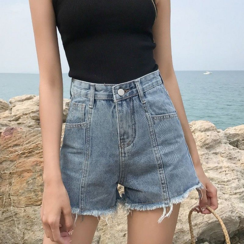 2019 Exotao Mini Pockets Boyfriend Jeans For Women Fashion Solid