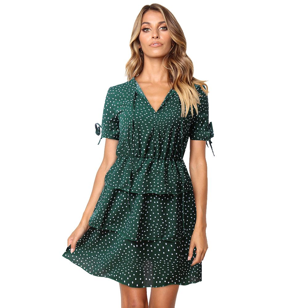 Robe verte a pois Clearance