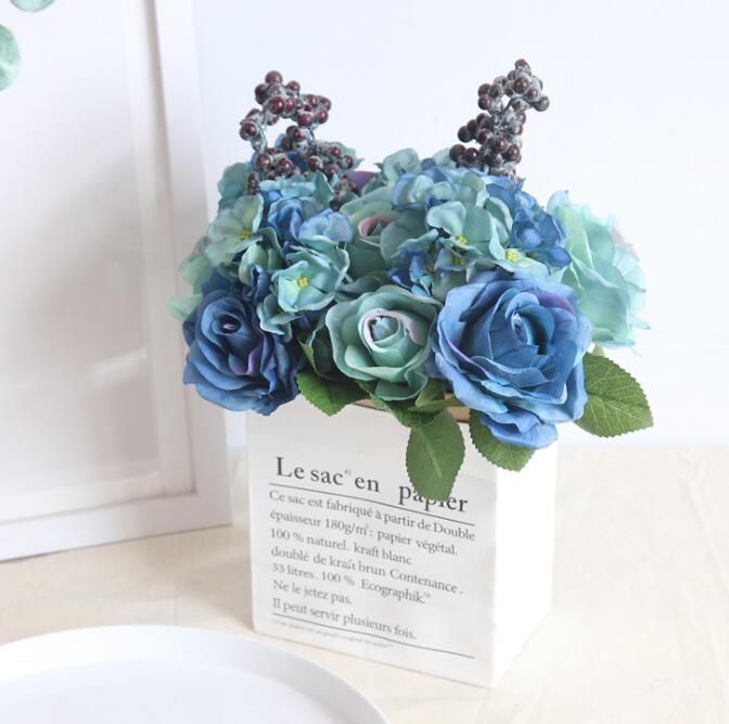 Blue Artificial Rose Bouquet Wedding Creative Decorations Diameter