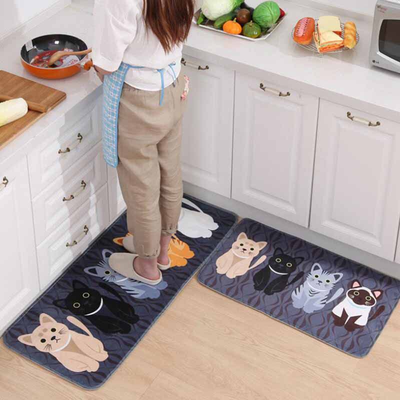 Kawaii Welcome Floor Mats Animal Cat Printed Bathroom Kitchen Carpets Doormat...
