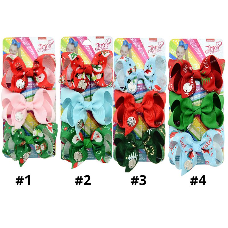 CHRISTMAS Girls Handmade pink blue mix snowman glitter 4/" bow hair clip gift