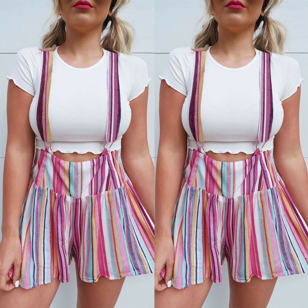 colorful striped shorts womens