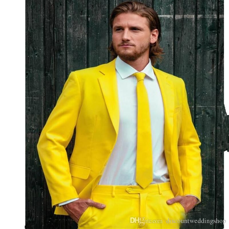 Light Yellow Man Business Suits Party 