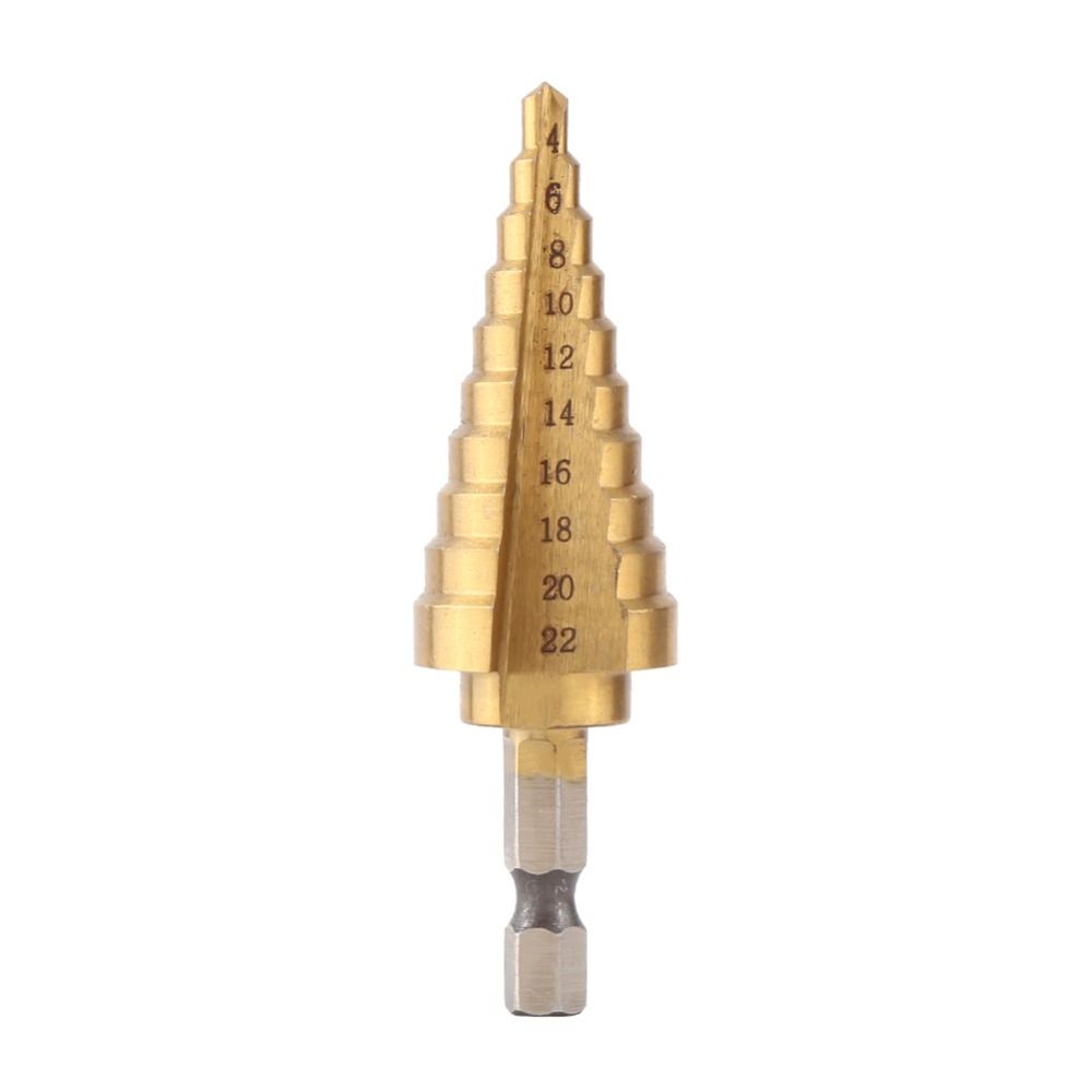broca de cono de acero HSS Broca de titanio Cortador de orificios resistentes de alta velocidad para madera acero Broca escalonada