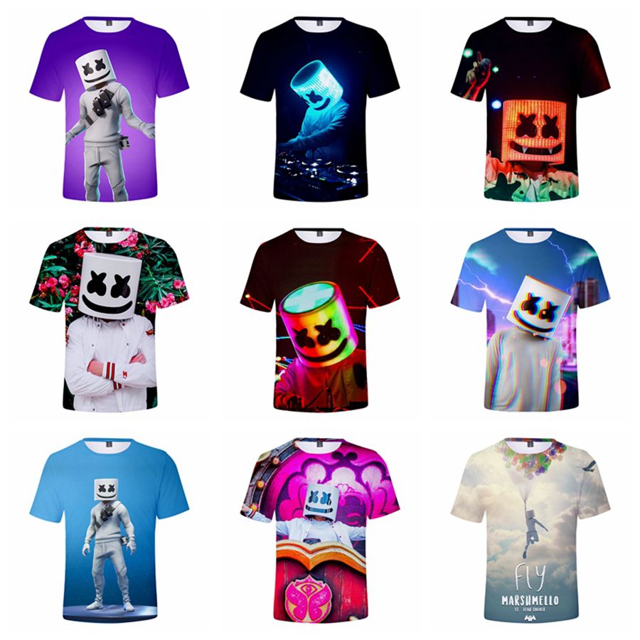 Marshmello 3D Digital Printed T-shirt Cosplay Male//Female Short Sleeved Tee Top