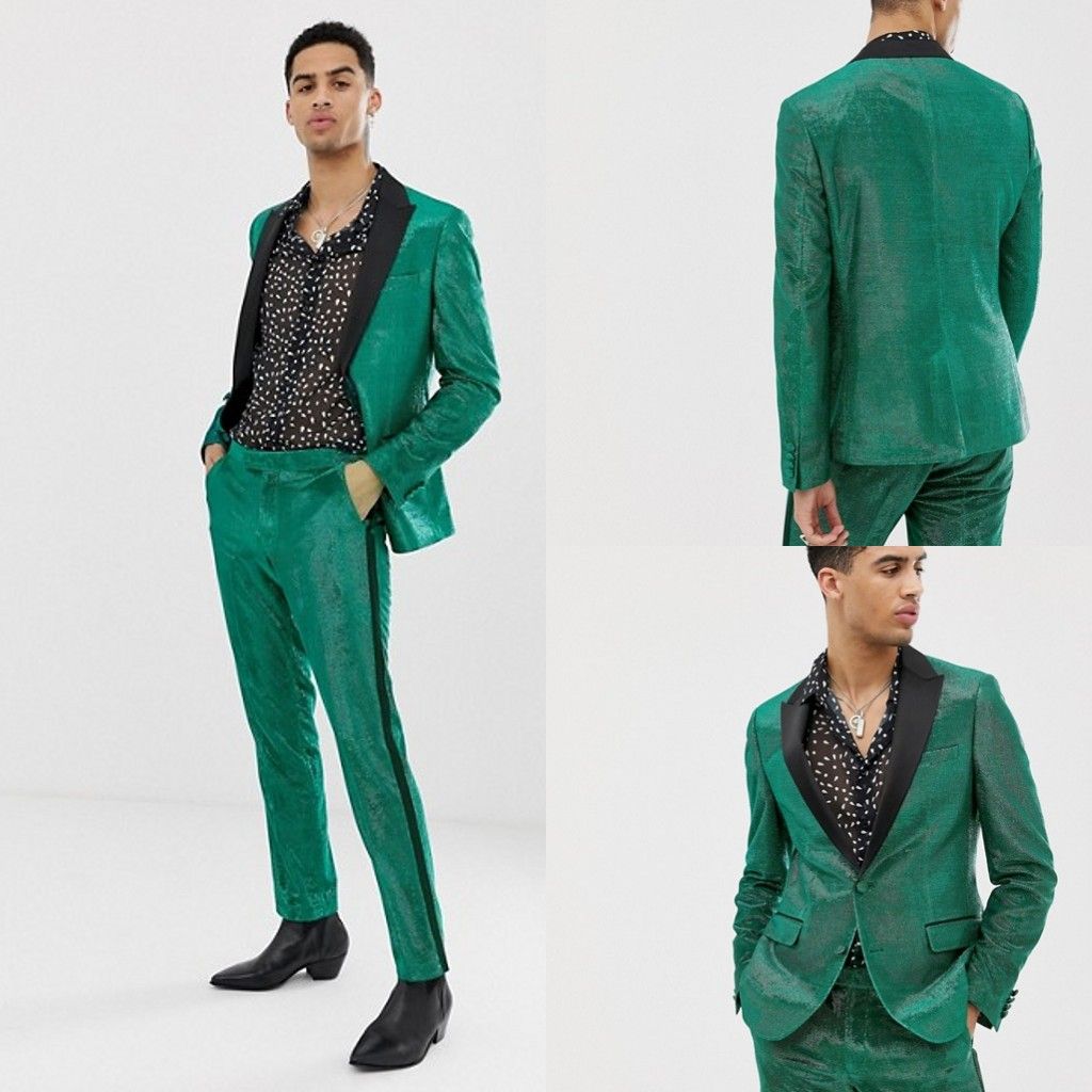 reserved green sequin suit