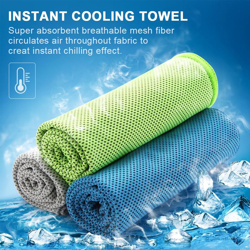 Ice Cold Enduring Running Work Out Gym Chilly Pad Instant Cooling Towel Sports F
