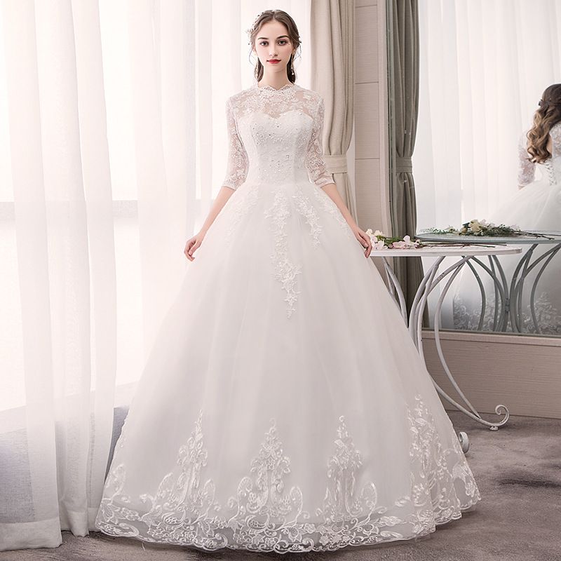 Acheter Mariage Printemps Et En Ete Nouvelle Robe En Dentelle De