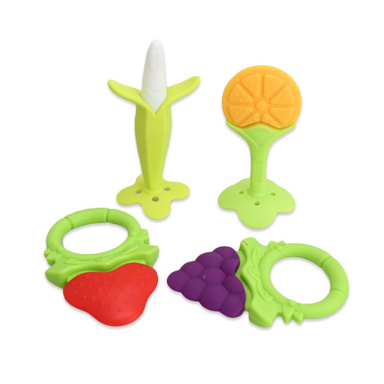 Fruits Baby Chew Teether Toys Silicone Teething Pendant Necklace BPA FreeJC