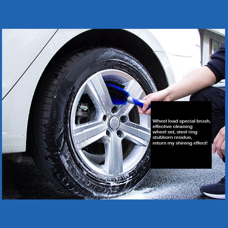 1PCS Wheel Brush Plush Soft Wheel Cleaning Brush Car Cleaning Tools Tire  Rims Detailing Long Handle Brushes Car Maintenance