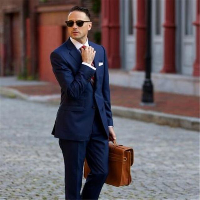 Compra Ropa Formal Azul Marino Trajes De Hombre 2 Piezas Chaqueta Pantalón  Corbata Por Encargo Slim Fit Blazer Terno Ropa Masculino Blazer Para Hombre  OFERTA DE INVIERNO Barato | Entrega Rápida Y