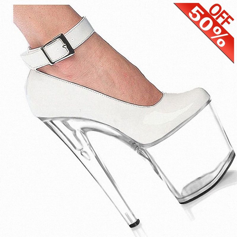 white transparent heels