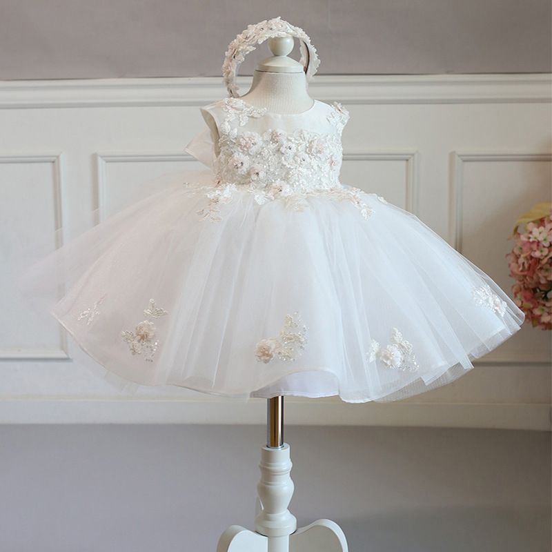 girls white christening dress