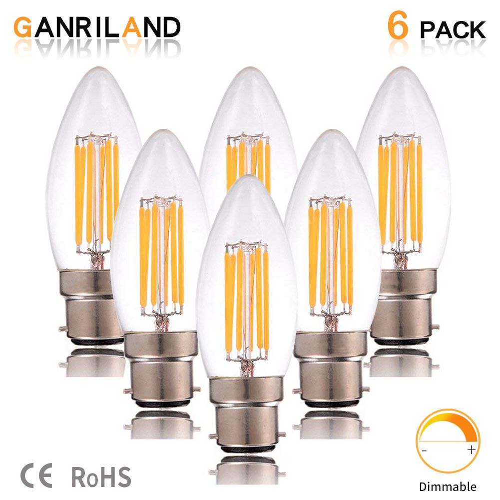 LED Bulb B22 220V 6W C35 LED Dimmable Filament Candle Bulbs