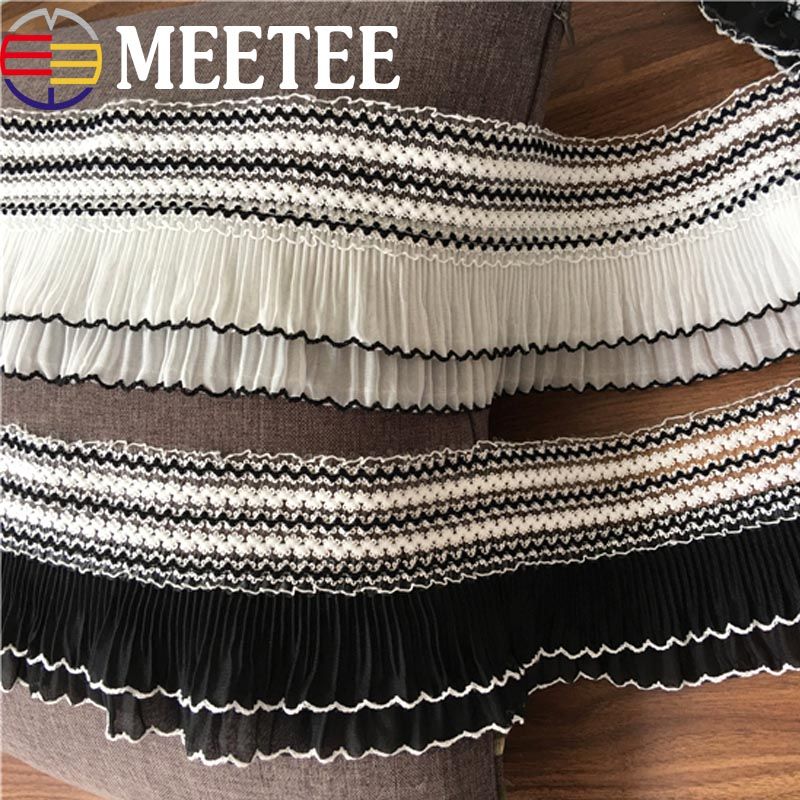 black ruffled lace trim