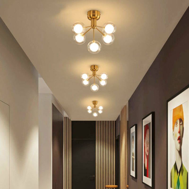 New Modern Glass Ball Led Chandelier Ceiling Lights Lighting Restaurant Lamps Fans Lamp - Lights For Restaurant Ceiling