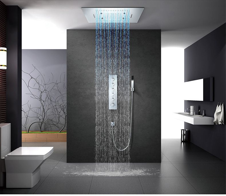 2019 Bathroom Led Shower Mixer Tap Ceiling Mounted Rain Waterfall