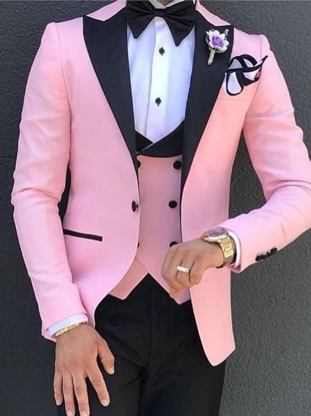 Compra Diseño Personalizado Pink 3 Piezas Traje De Hombre TUXEDOS  EXCELENTES GROOM TUXEDOS Hombres Cena De Negocios Blazer Chaqueta +  Pantalones + Corbata + Chaleco TL105 Barato | Entrega Rápida Y Calidad |  Es.Dhgate