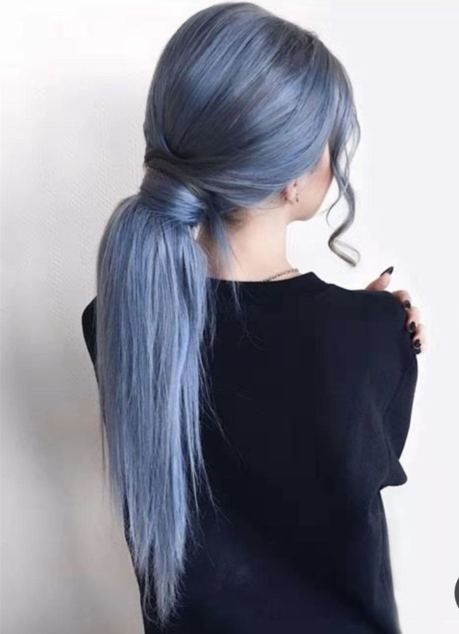 Double drawn Blonde grey European remy hair ponytail hairpiece ,natural  highlights virgin grey wraps drawstring ponytail straight dye free