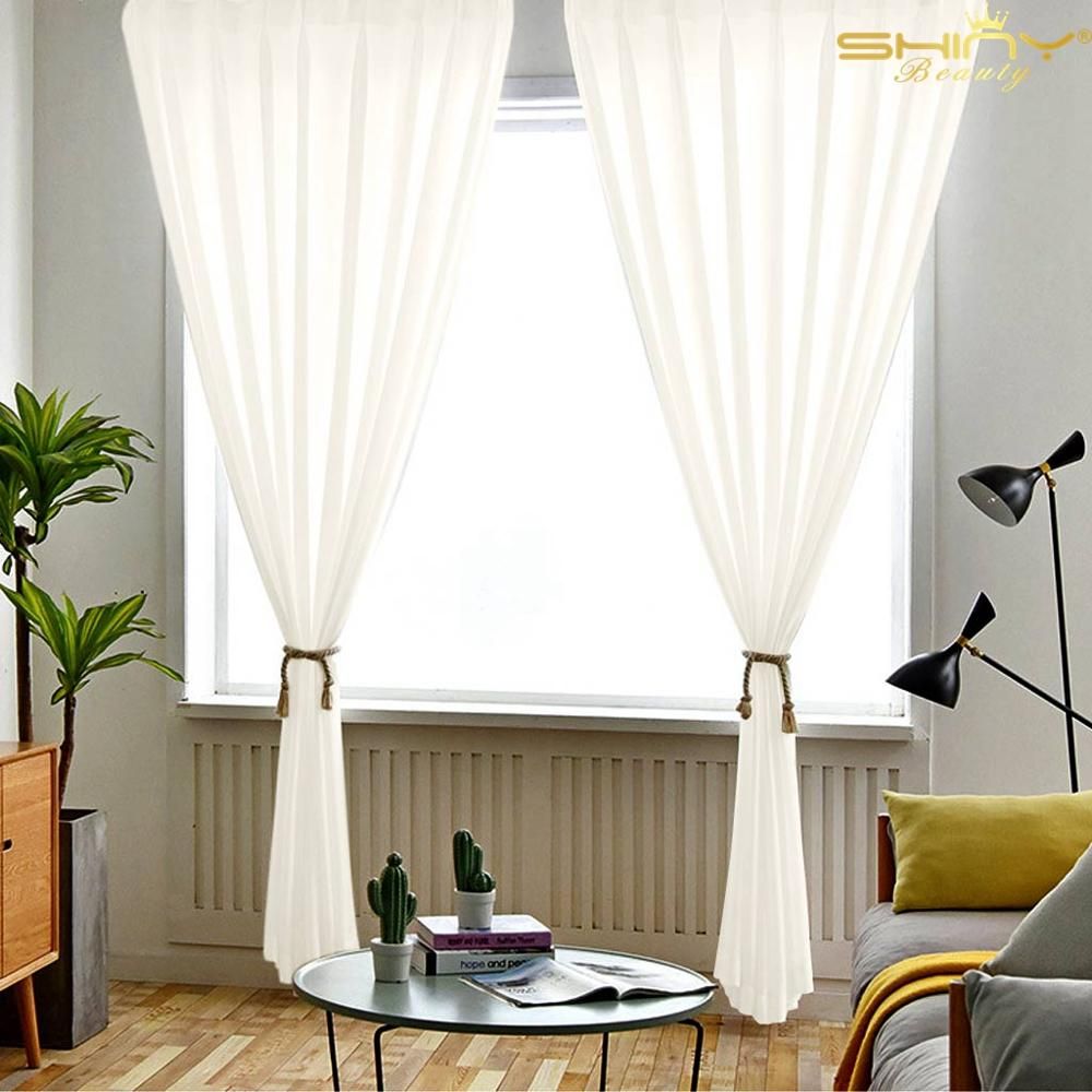 2019 59 X108 Sheer Curtains Ivory 2 Panels Tulle Chiffon
