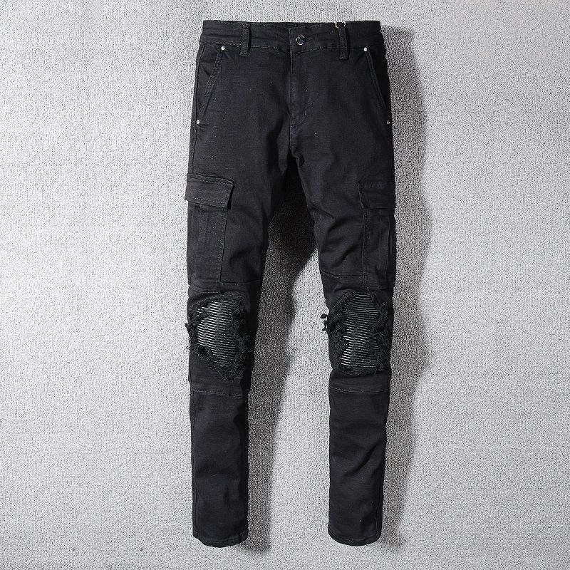 skinny cargo pants mens black