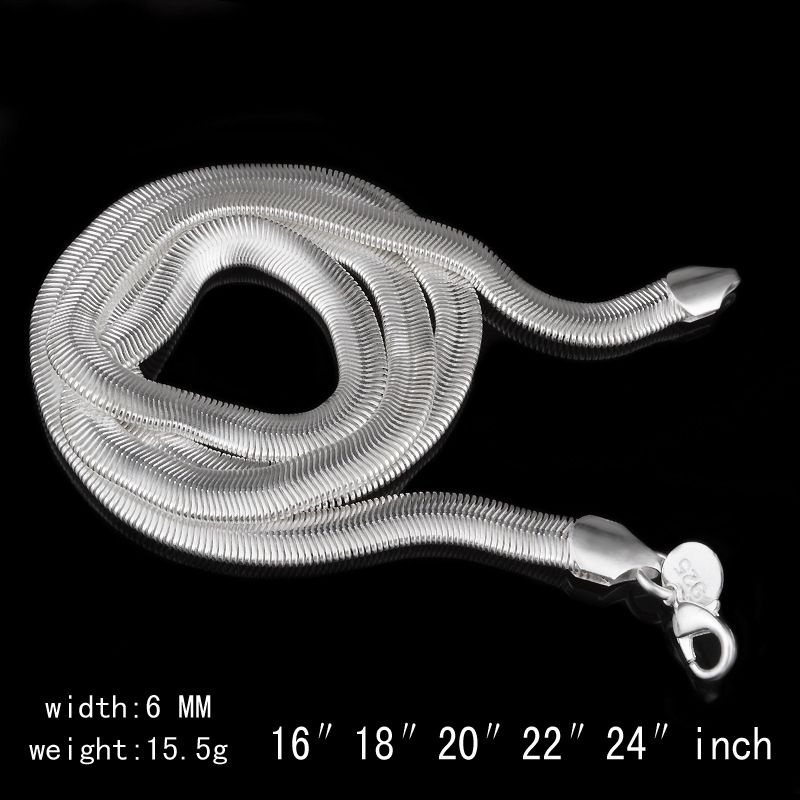 925 Sterling Silver Snake Chains 6mm 